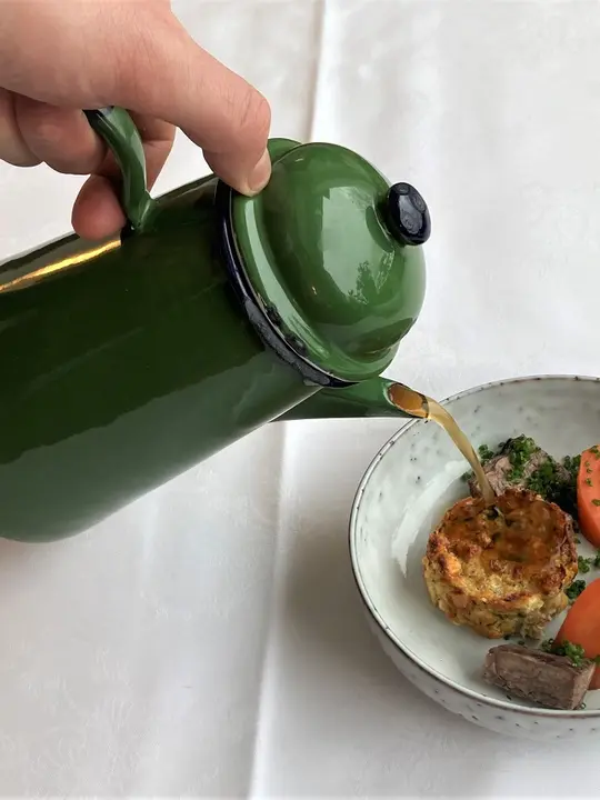 Leg meat soup in Murau Gasthof Hotel Lercher