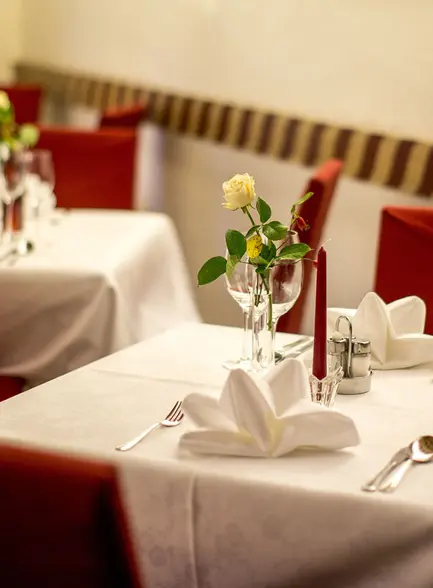 Beautifully set table at Hotel Lercher in Murau