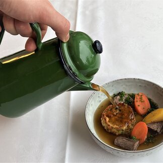 Leg meat soup in Lercher's Restaurant.