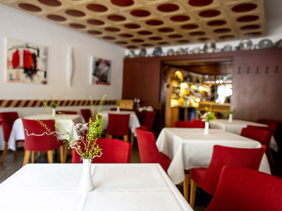 Set tables in Lercher's Restaurant.