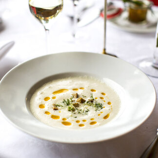 Creamy soup in Murauer Gasthof Creamy soup in Murauer Gasthof