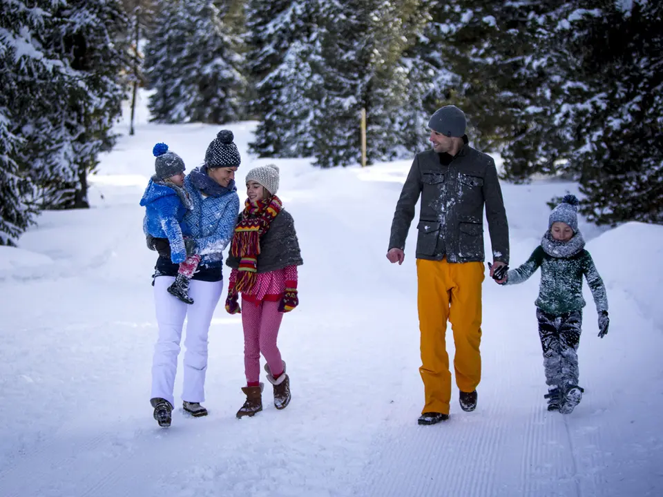 Winter walk with the whole family.